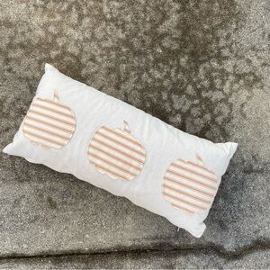 Modern Patchwork Autumn Pumpkin Lumbar Accent Pillow